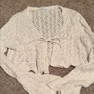 Arizona Jean Company Cream Open-Knit Cardigan